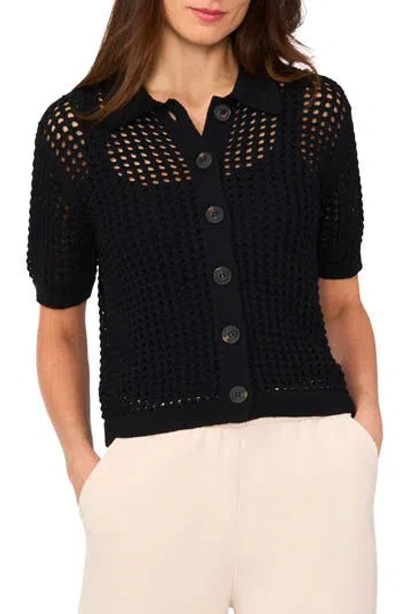 Halogen ® Openwork Short Sleeve Cardigan