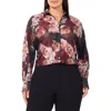 Halogen ® Painted Rose Charmeuse Button-up Shirt In Multi