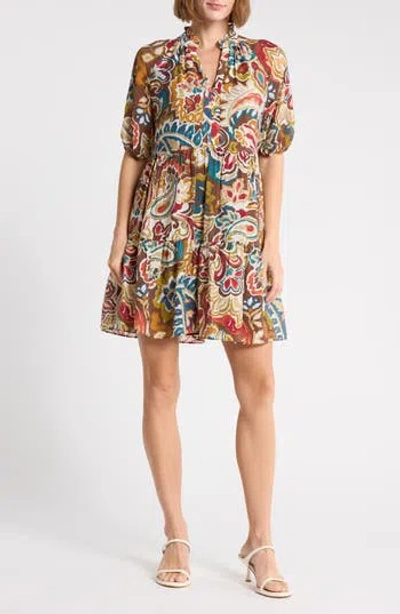 Halogen ® Paisley Print Babydoll Dress In Multi