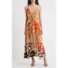 Halogen ® Palm Print Belted Maxi Dress In Multi