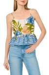Halogen ® Peplum Border Tank In Multi
