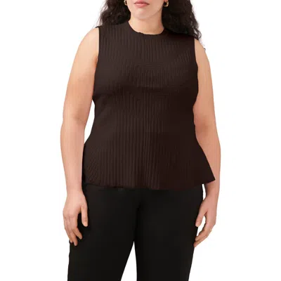Halogen ® Peplum Rib Tank In Deep Mahogany