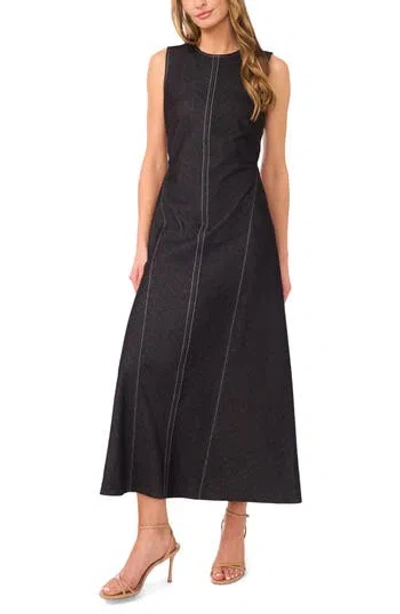 Halogen ® Pinstripe Sleeveless A-line Dress In Charcoal