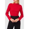Halogen ® Piped Mock Neck Rib Sweater In Ultra Red