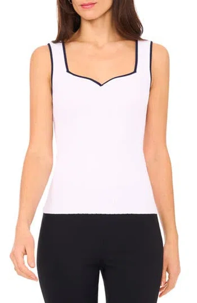 Halogen ® Piped Sweetheart Neck Sweater Tank Top In Bright White