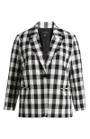Halogen Plaid One-button Blazer In Rich Black