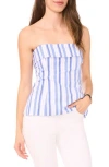 Halogen ® Playa Stripe Tailored Foldover Strapless Top In Blue