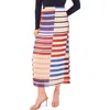 Halogen ® Pleated Colorblock Stripe Maxi Skirt In Brown