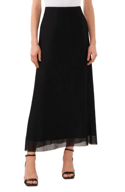 Halogen Pleated Mesh Maxi Skirt In Rich Black