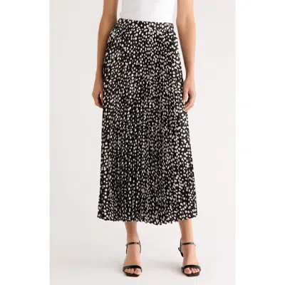 Halogen ® Pleated Polka Dot Elastic Waist Skirt In Black
