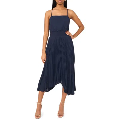 Halogen ® Pleated Sharkbite Hem Midi Dress In Ink