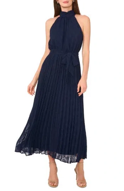 Halogen ® Pleated Tie Waist Maxi Dress In Blue