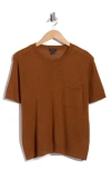 Halogen ® Pocket T-shirt In Warm Chestnut