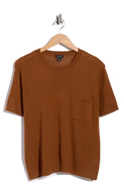 Halogen ® Pocket T-shirt In Warm Chestnut