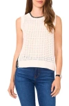 Halogen ® Pointelle Sleeveless Sweater In White