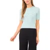 Halogen ® Pointelle Stitch Short Sleeve Sweater In Blue