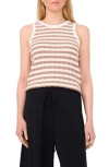 Halogen ® Pointelle Stripe Sweater Tank In Amphora White/antique White