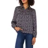 Halogen ® Polka Dot Long Sleeve Satin Top In Blue