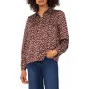 Halogen ® Polka Dot Long Sleeve Satin Top In Burgundy