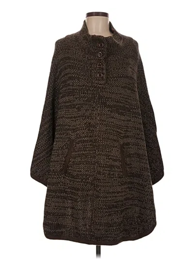 Pre-owned Halogen Poncho In Brown