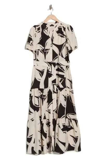 Halogen ® Print Belted Maxi Dress In Black