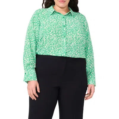 Halogen ® Print Button-up Shirt In Green