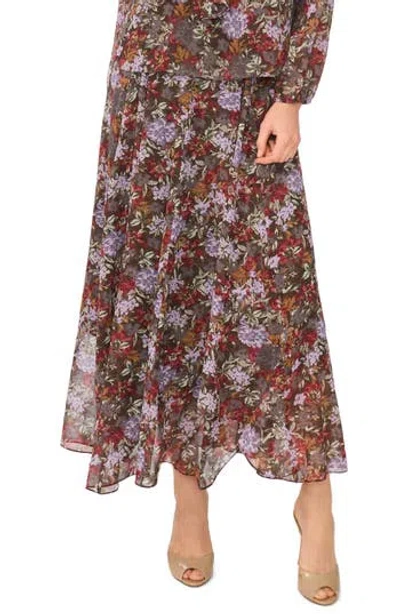 Halogen ® Print Maxi Skirt In Saddle Brown