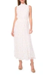 Halogen ® Print Smocked Mock Neck Tiered Maxi Dress In New Ivory
