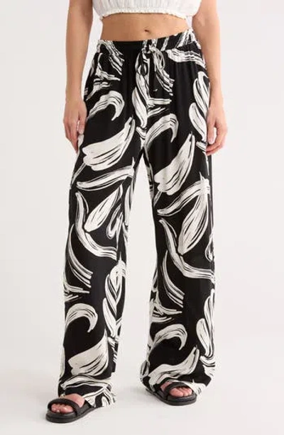 Halogen ® Print Tie Waist Wide Leg Pants In Vanilla Ice