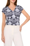 Halogen ® Print V-neck Dolman Sleeve Knit Shirt In Classic Navy Paisley