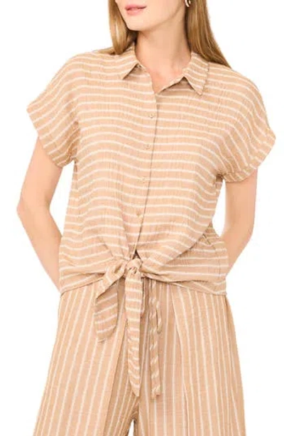 Halogen ® Printed Button-up Top In Neutral