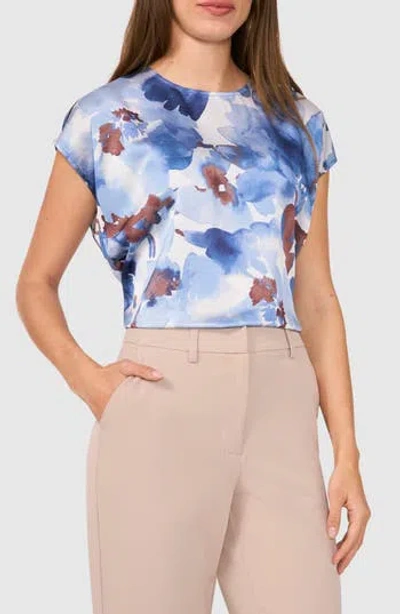 Halogen ® Printed Charmeuse Top In Blue
