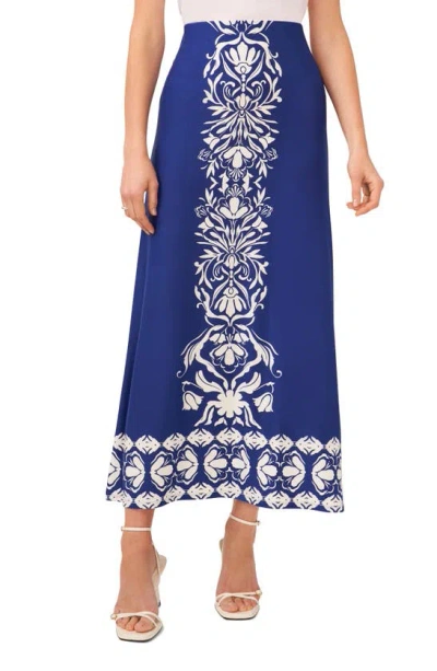 Halogen Printed Maxi Skirt In Blue