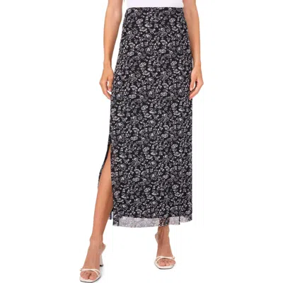 Halogen ® Printed Mesh Maxi Skirt In Black