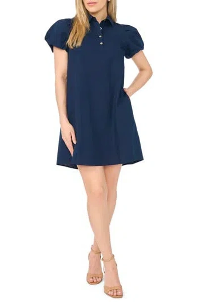 Halogen ® Puff Sleeve A-line Shirtdress In Blue