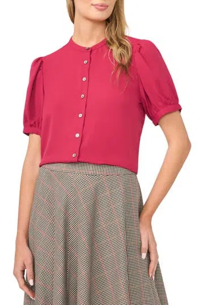 Halogen ® Puff Sleeve Button-up Top In Pink