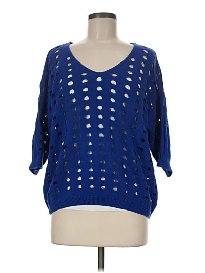 Pre-owned Halogen Pullover Sweater In Blue