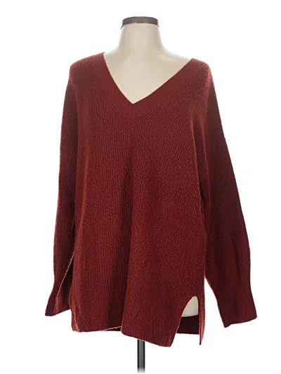 Pre-owned Halogen Pullover Sweater In Burgundy