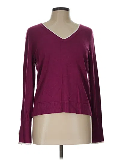 Pre-owned Halogen Pullover Sweater In Burgundy