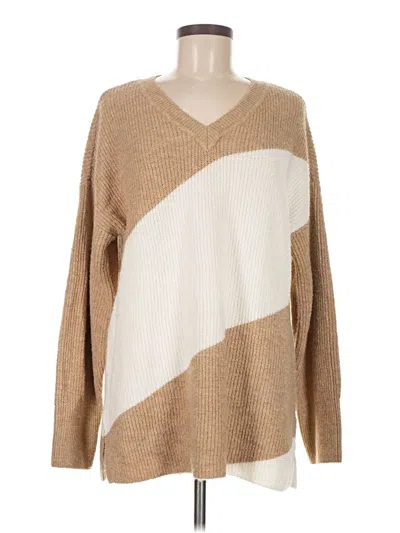 Pre-owned Halogen Pullover Sweater In Tan
