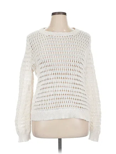 Pre-owned Halogen Pullover Sweater In White