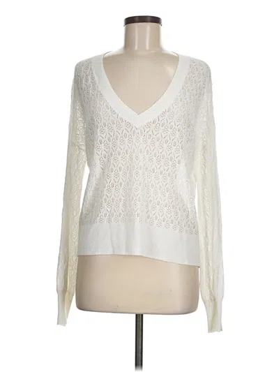 Pre-owned Halogen Pullover Sweater In White