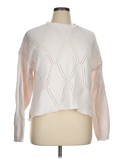 Pre-owned Halogen Pullover Sweater In White