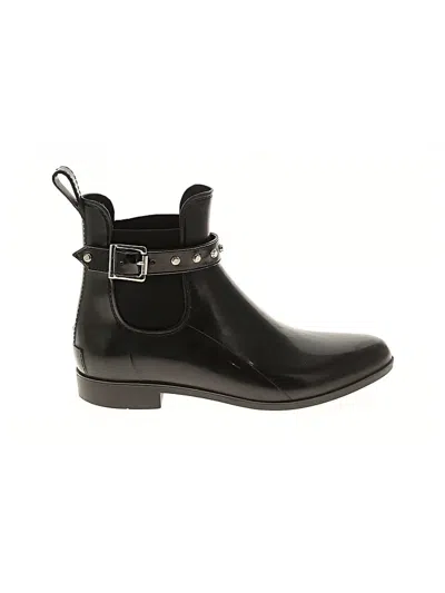 Pre-owned Halogen Rain Boots In Black