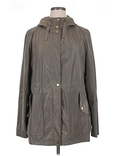 Pre-owned Halogen Raincoat In Gray