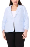 Halogen Raw Hem Crop Blazer In Blue