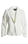 Halogen Raw Hem Crop Blazer In New Ivory