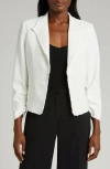 Halogen Raw Hem Crop Blazer In New Ivory