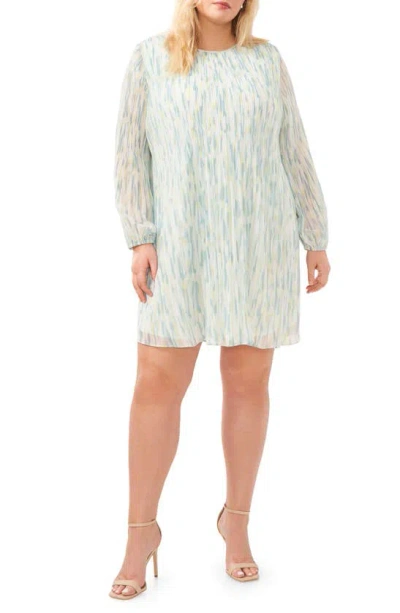 Halogen Release Long Sleeve Minidress In Fresh Mint Green