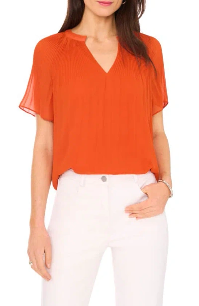 Halogen Release Pleat Blouse In Burnt Orange